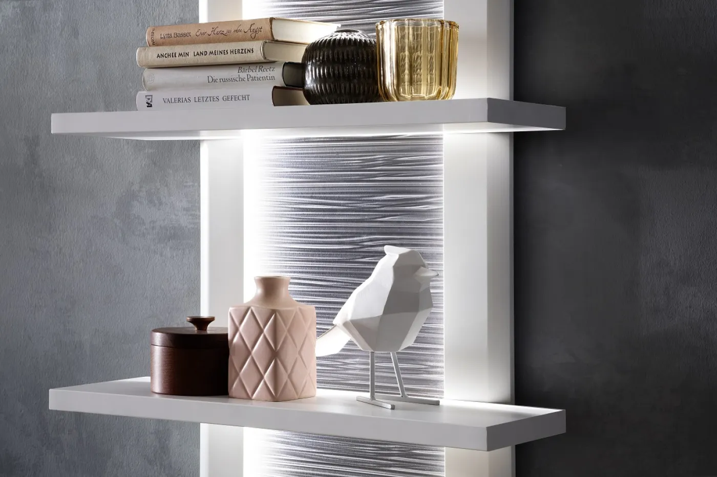 Wohnwand Anbauwand Amora | weiß matt | 3-teilig