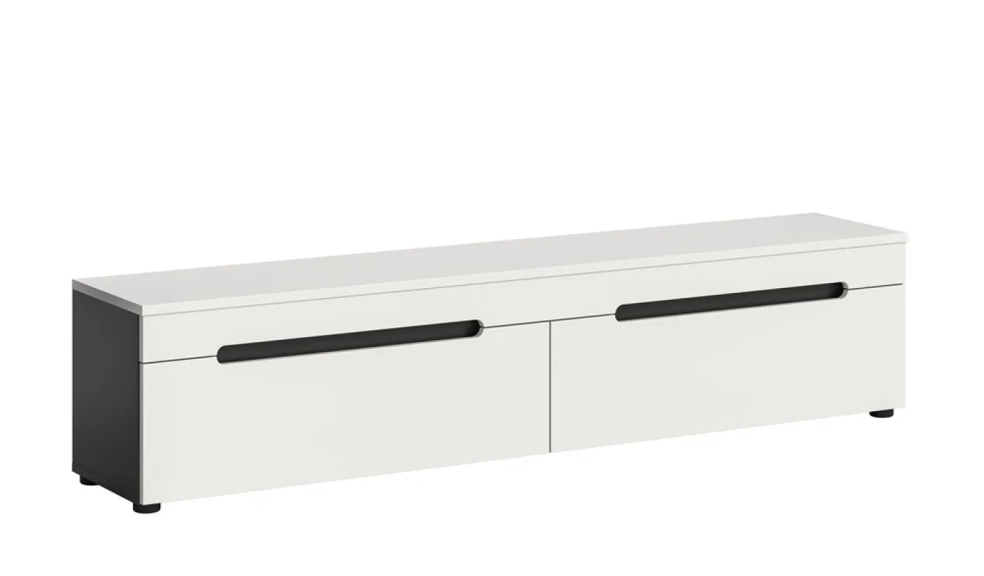 Wohnwand Anbauwand Canu | 2-teilig | weiß / Basalt Grau