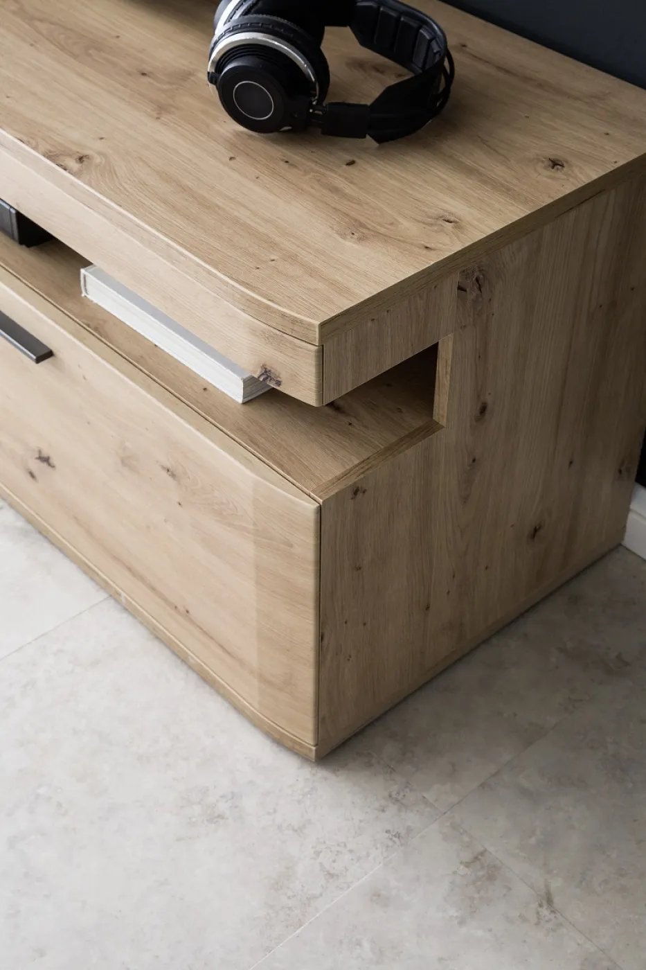 Wohnwand Anbauwand Cortona | Balkeneiche / anthrazit | 3-teilig