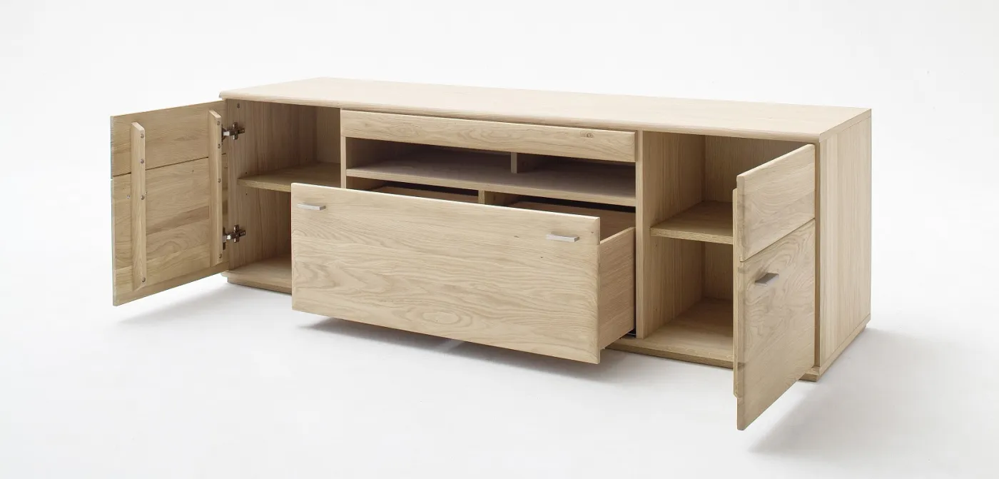 Wohnwand Anbauwand I Bologna 2 | Eiche Bianco | 4-teilig