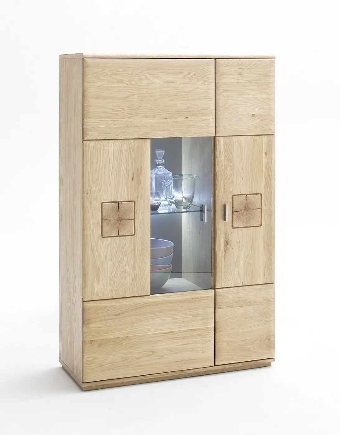 Wohnwand Anbauwand I Bologna 3 | Eiche Bianco | 4-teilig