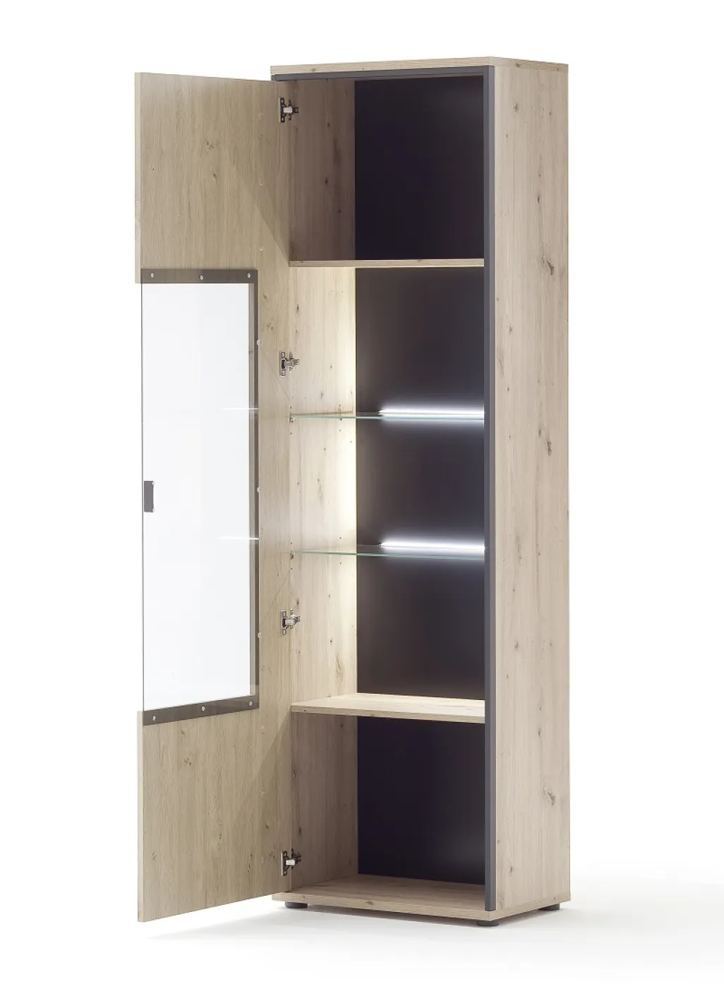 Wohnwand Anbauwand I Buenos Aires | Balkeneiche | 3-teilig | LED Beleuchtung