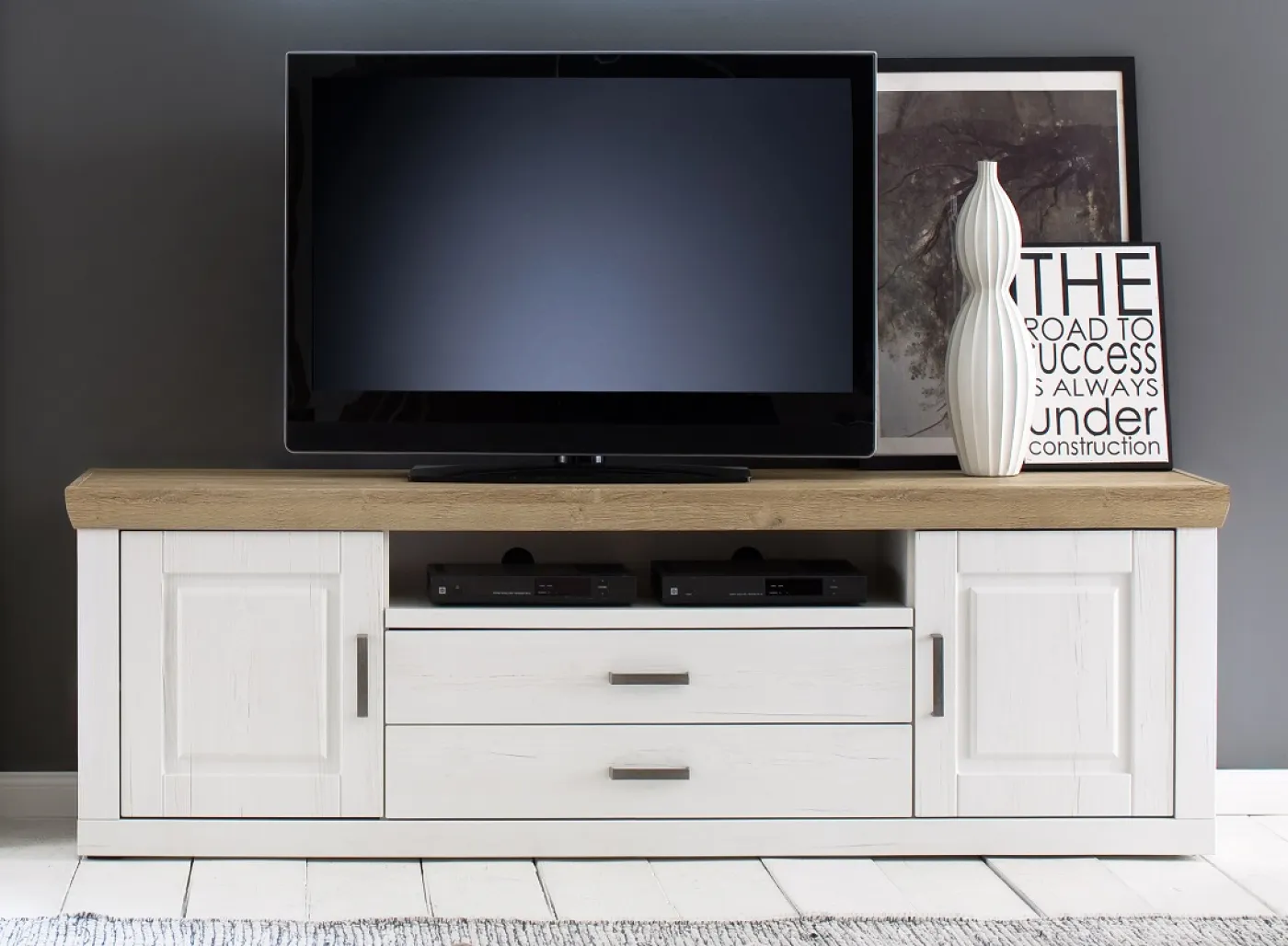 Wohnwand Anbauwand II Brixen | Landhaus modern | Pinie Aurelio / Grandson Oak | 3-teilig