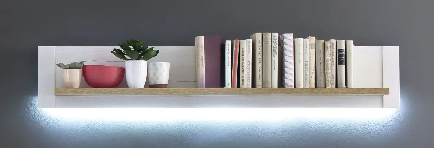 Wohnwand Anbauwand II Brixen | Landhaus modern | Pinie Aurelio / Grandson Oak | 3-teilig | LED Beleuchtung