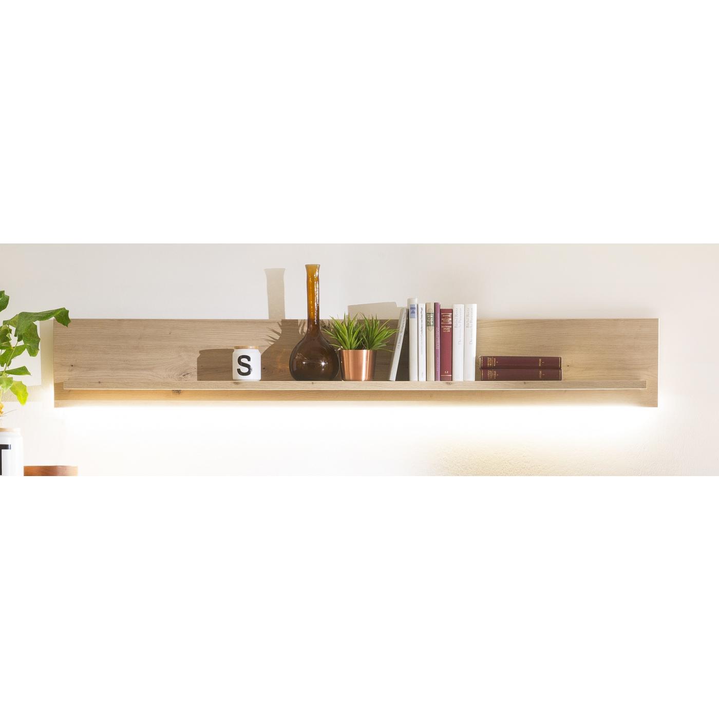 Wohnwand Anbauwand II Buenos Aires | Balkeneiche | 4-teilig | LED Beleuchtung