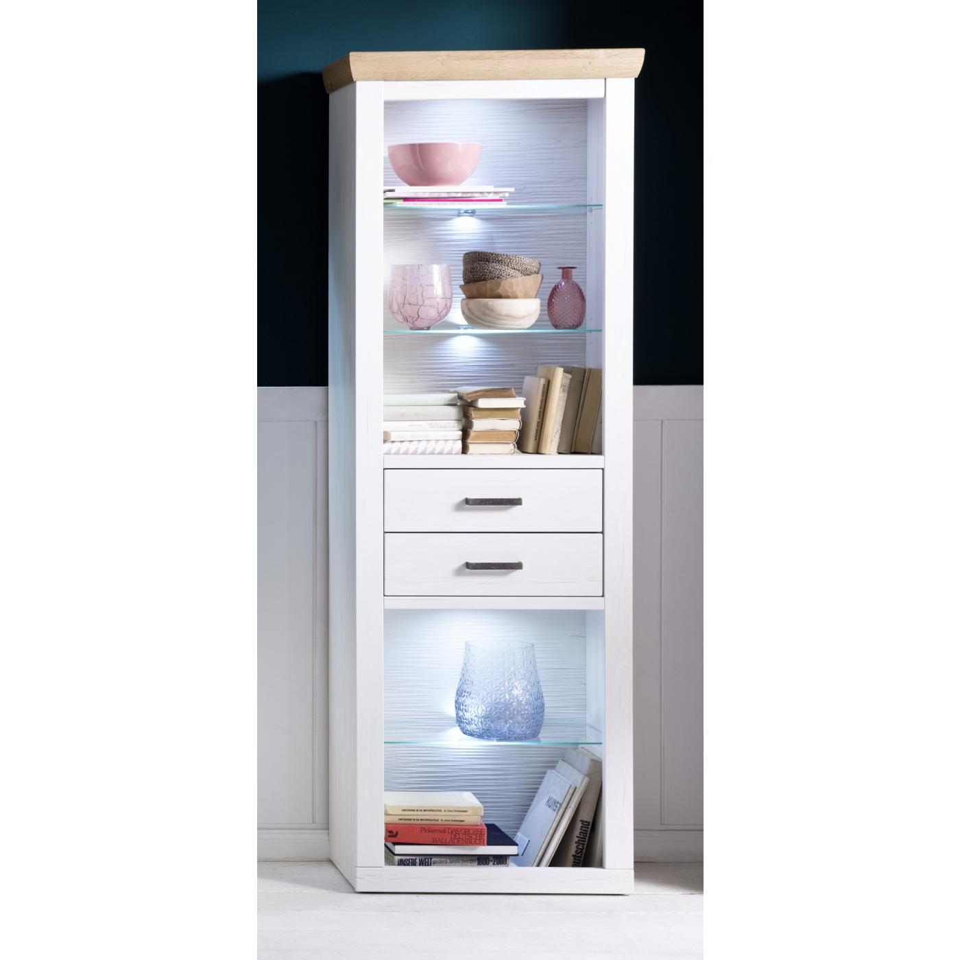 Wohnwand Anbauwand III Brixen | Landhaus modern | Pinie Aurelio / Grandson Oak | 4-teilig | LED Beleuchtung