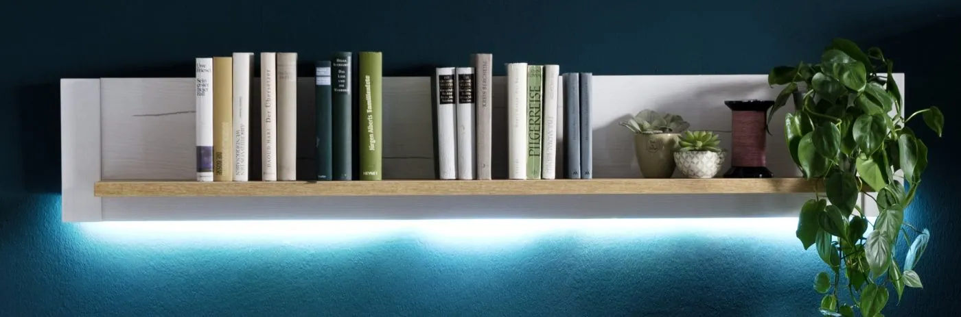 Wohnwand Anbauwand III Brixen | Landhaus modern | Pinie Aurelio / Grandson Oak | 4-teilig | LED Beleuchtung 1