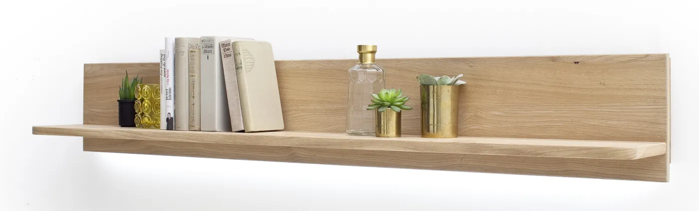 Wohnwand Anbauwand Portland | Asteiche Bianco massiv | 4-teilig