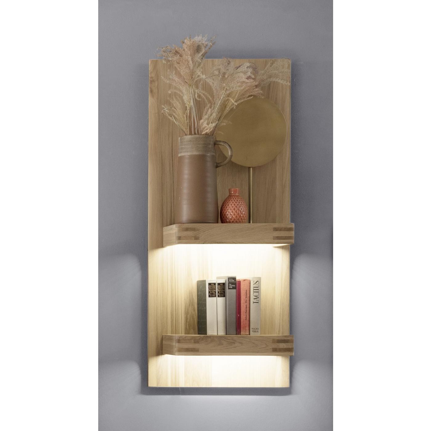 Wohnwand Anbauwand Salvador | Balkeneiche Bianco | 3-teilig | LED Beleuchtung