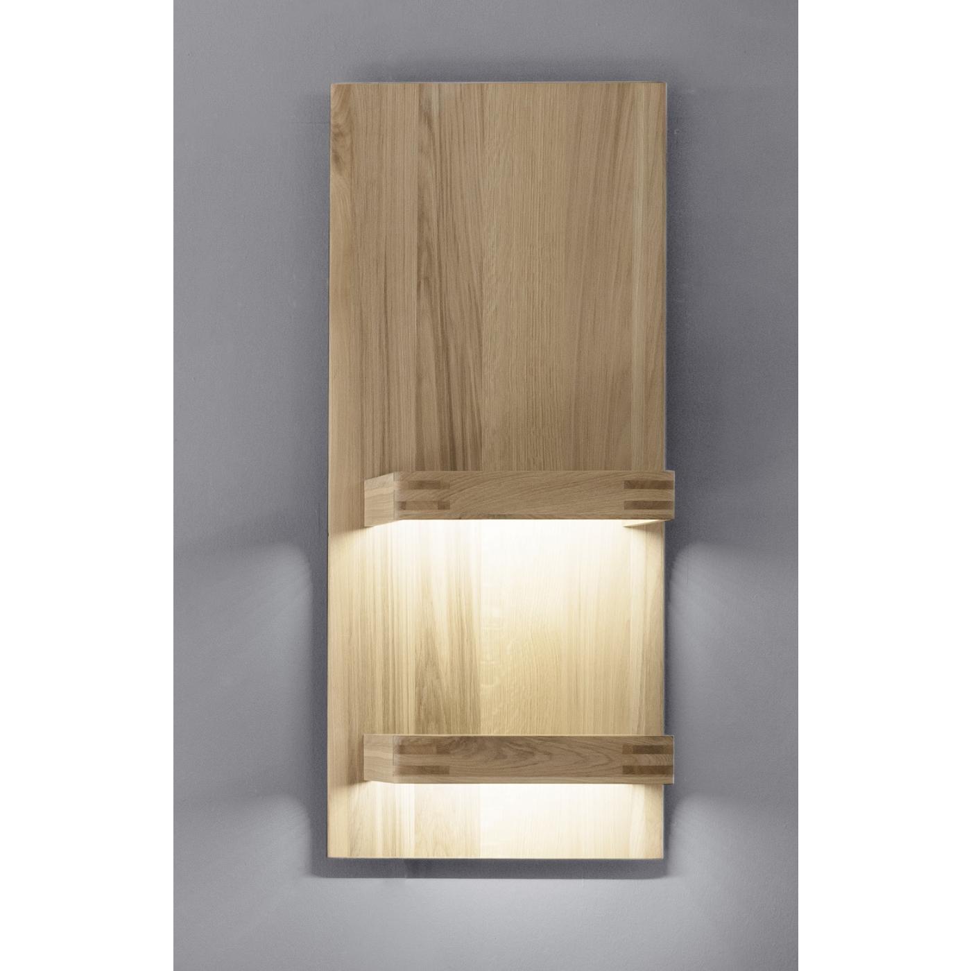 Wohnwand Anbauwand Salvador | Balkeneiche Bianco | 3-teilig | LED Beleuchtung