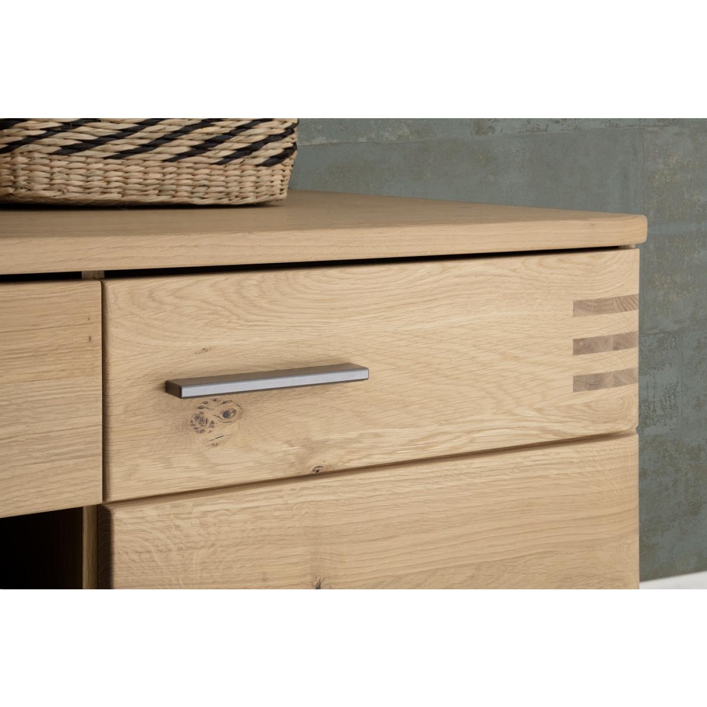 Wohnwand Anbauwand Salvador | Balkeneiche Bianco | 4-teilig | LED Beleuchtung