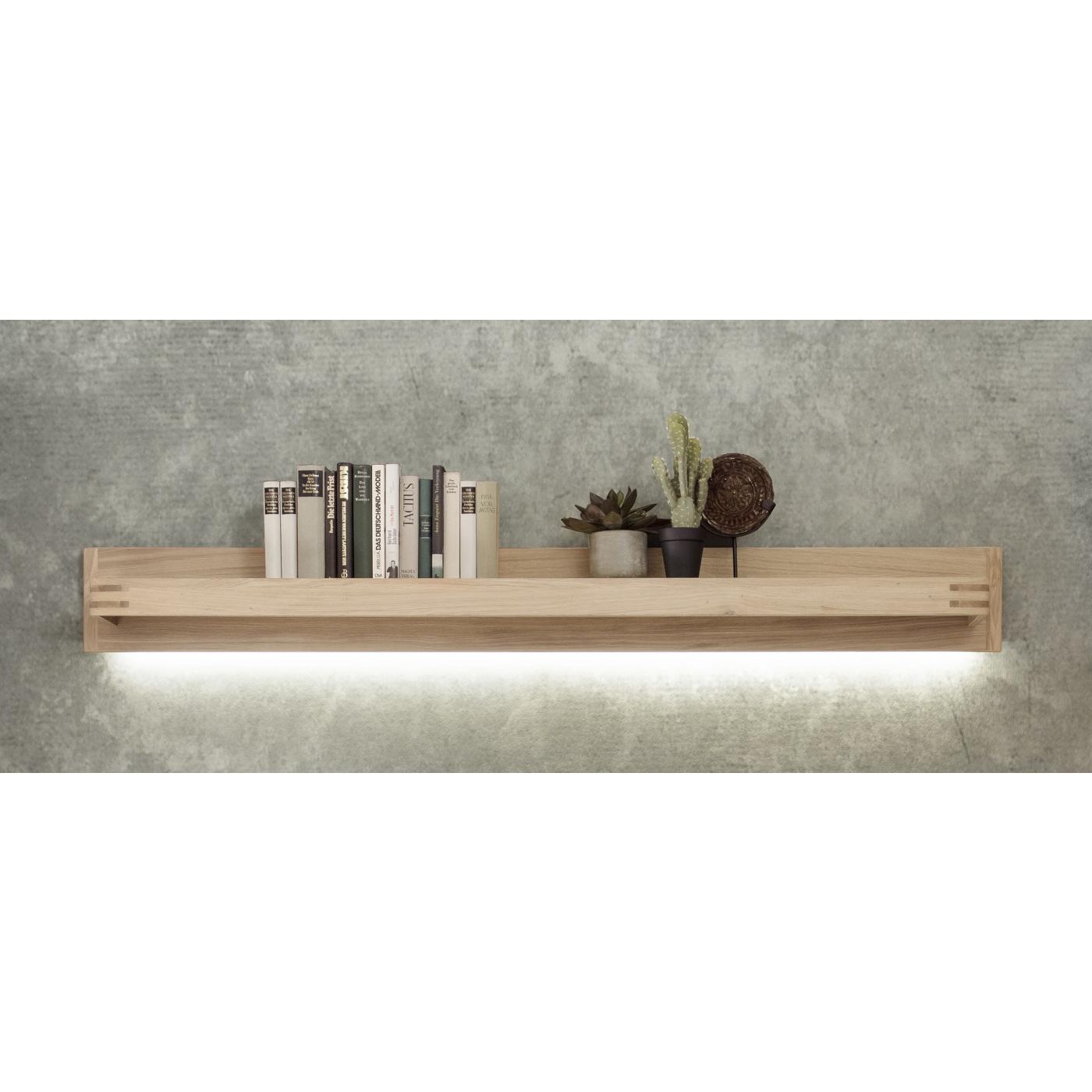 Wohnwand Anbauwand Salvador 1 | Balkeneiche Bianco | 4-teilig | LED Beleuchtung