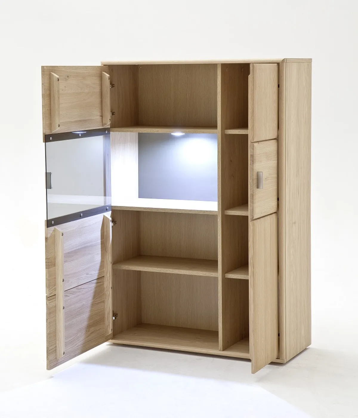 Wohnwand Anbauwand Tarragona | Eiche Bianco | 4-teilig