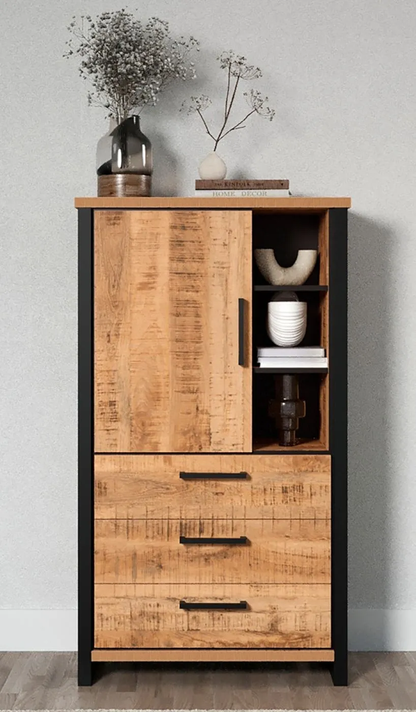 Wohnwand Enna, 4-teilig, Mango Dekor – Ansicht 5
