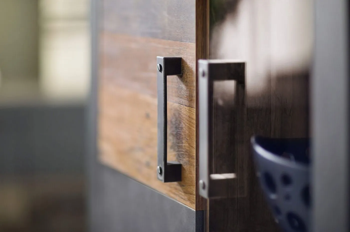 Wohnwand Indy | Old Used Wood / Matera grau | 4-teilig | Shabby Look | LED Beleuchtung 2