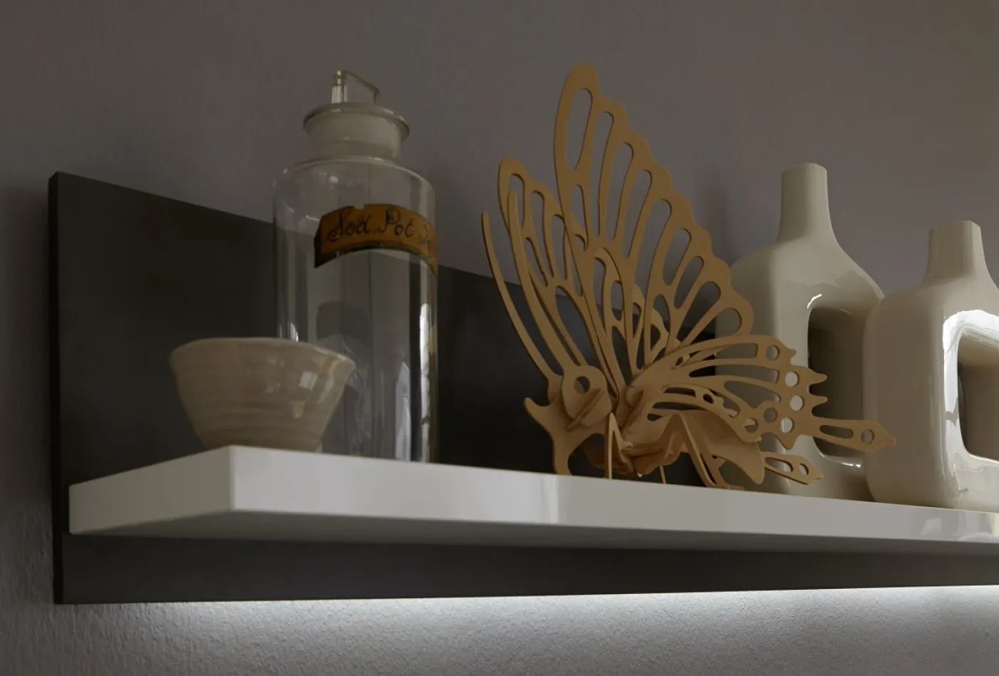 Wohnwand Trento 1 | weiß Hochglanz | 4-teilig | LED Beleuchtung