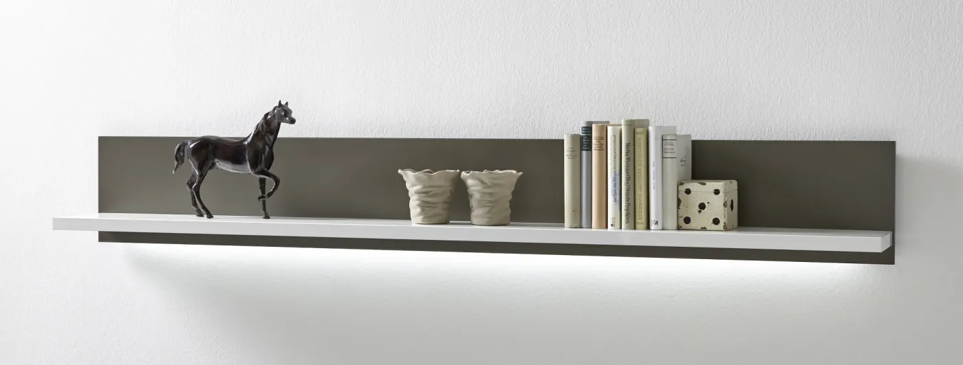 Wohnwand Trento 1 | weiß Hochglanz | 4-teilig | LED Beleuchtung