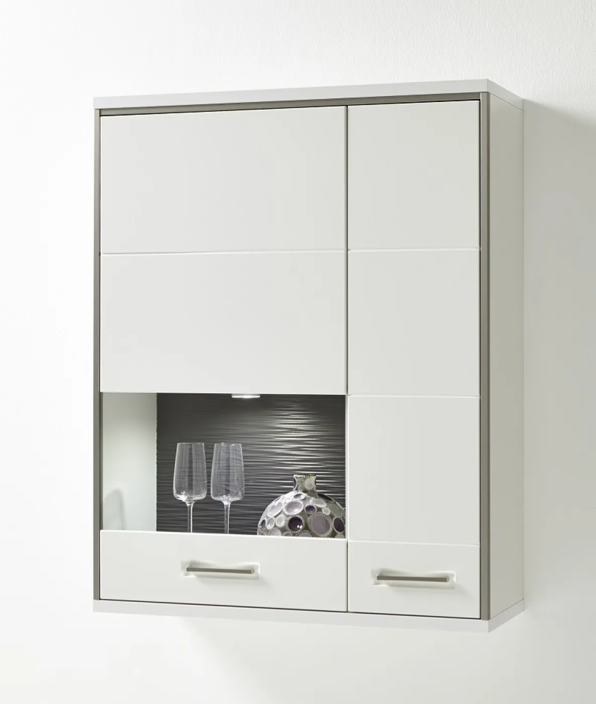 Wohnwand Trento 4 | weiß Hochglanz | 5-teilig | LED Beleuchtung