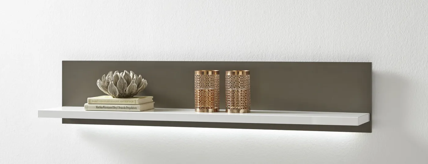 Wohnwand Trento 4 | weiß Hochglanz | 5-teilig | LED Beleuchtung