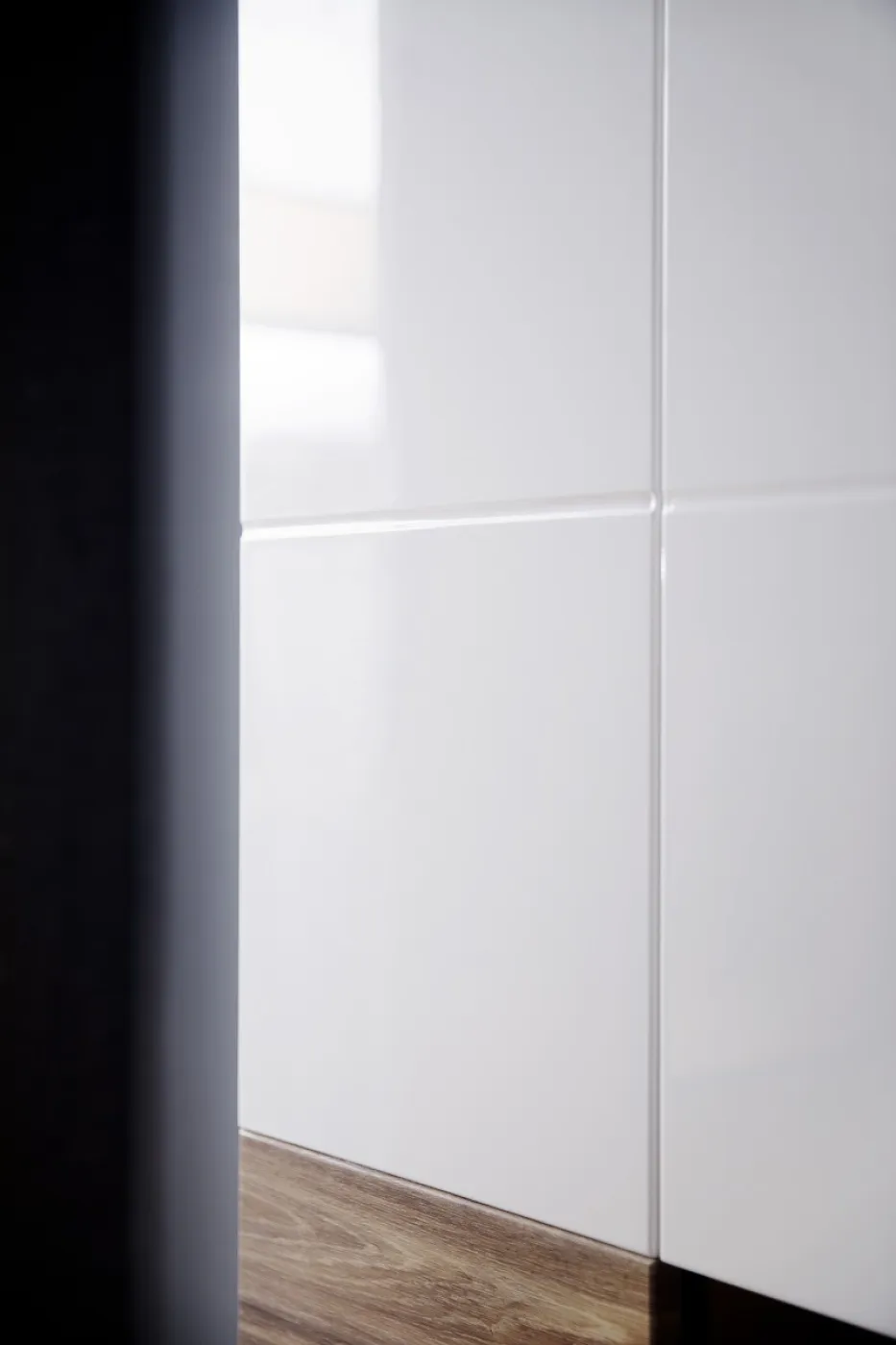 Wohnwand Wohnkombination 2 Luzern | weiß Hochglanz / Sterling Oak | 4-teilig