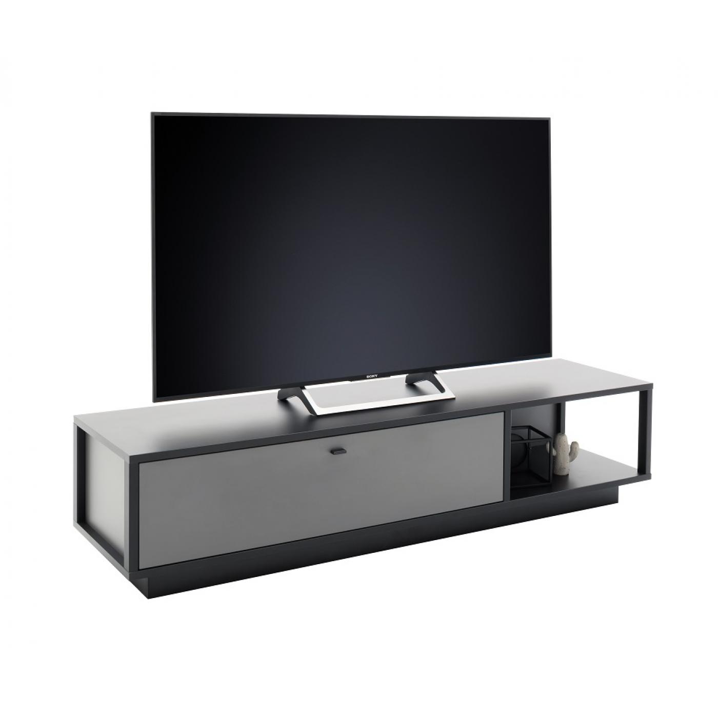 Wohnwand Wohnkombination Luxor | Royal grey / anthrazit | 3-teilig | LED Beleuchtung