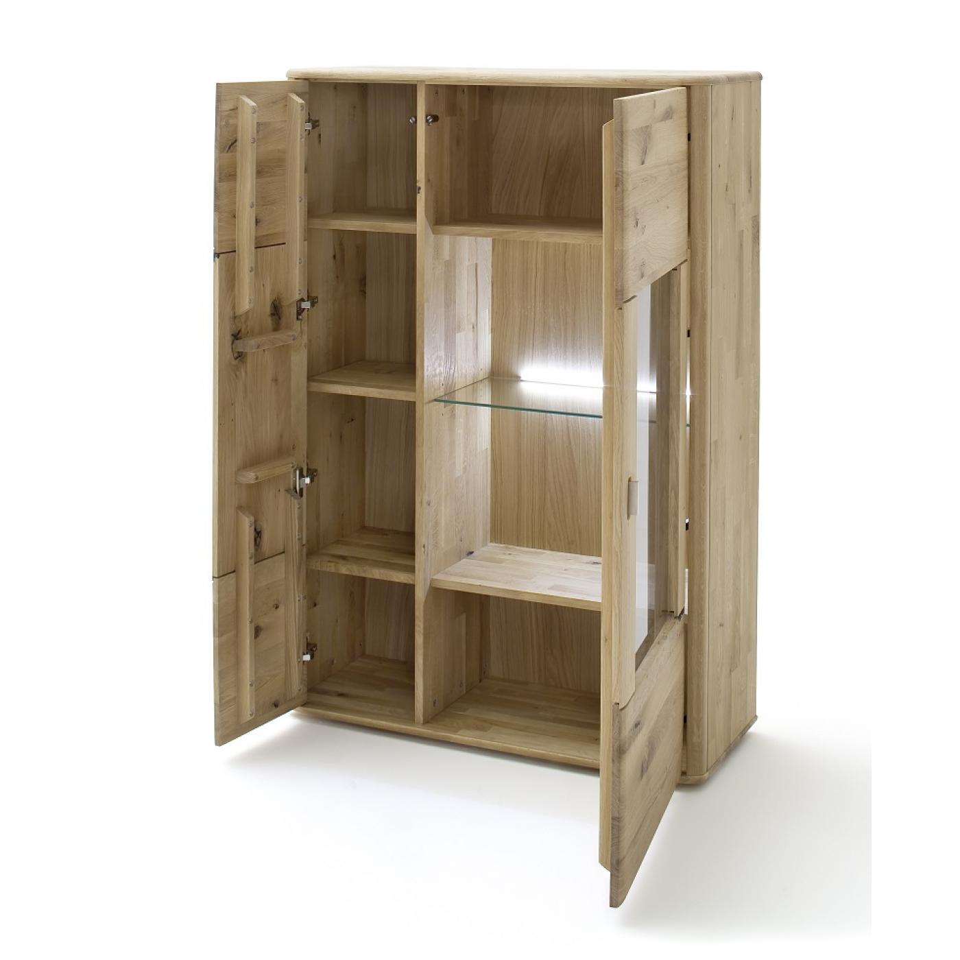 Wohnwand Wohnkombination Ravello 2 | Balkeneiche Bianco | 3-teilig | LED Beleuchtung