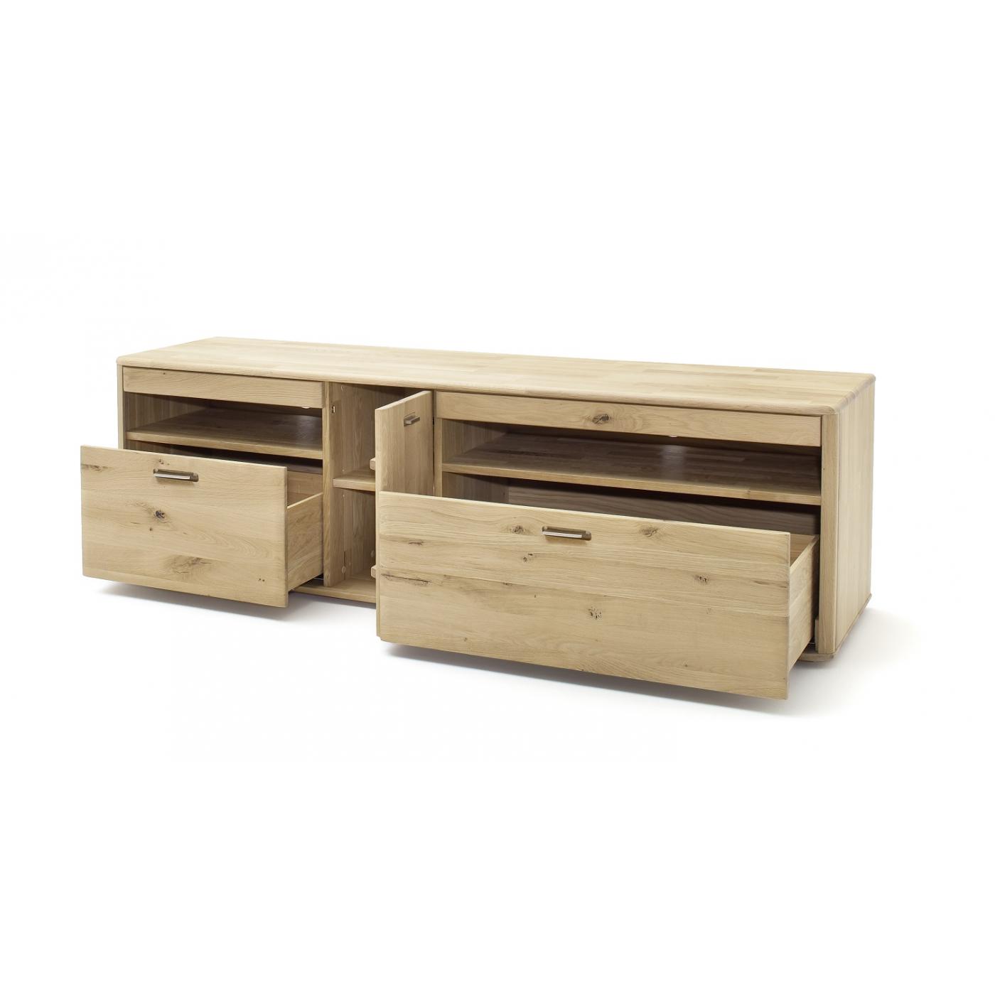 Wohnwand Wohnkombination Ravello 2 | Balkeneiche Bianco | 3-teilig | LED Beleuchtung