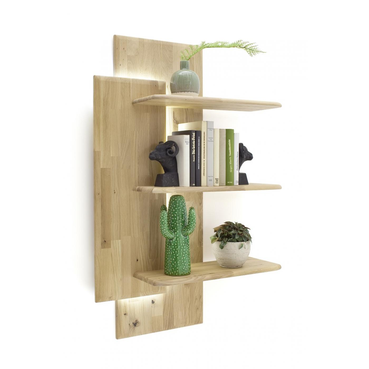 Wohnwand Wohnkombination Ravello 2 | Balkeneiche Bianco | 3-teilig | LED Beleuchtung