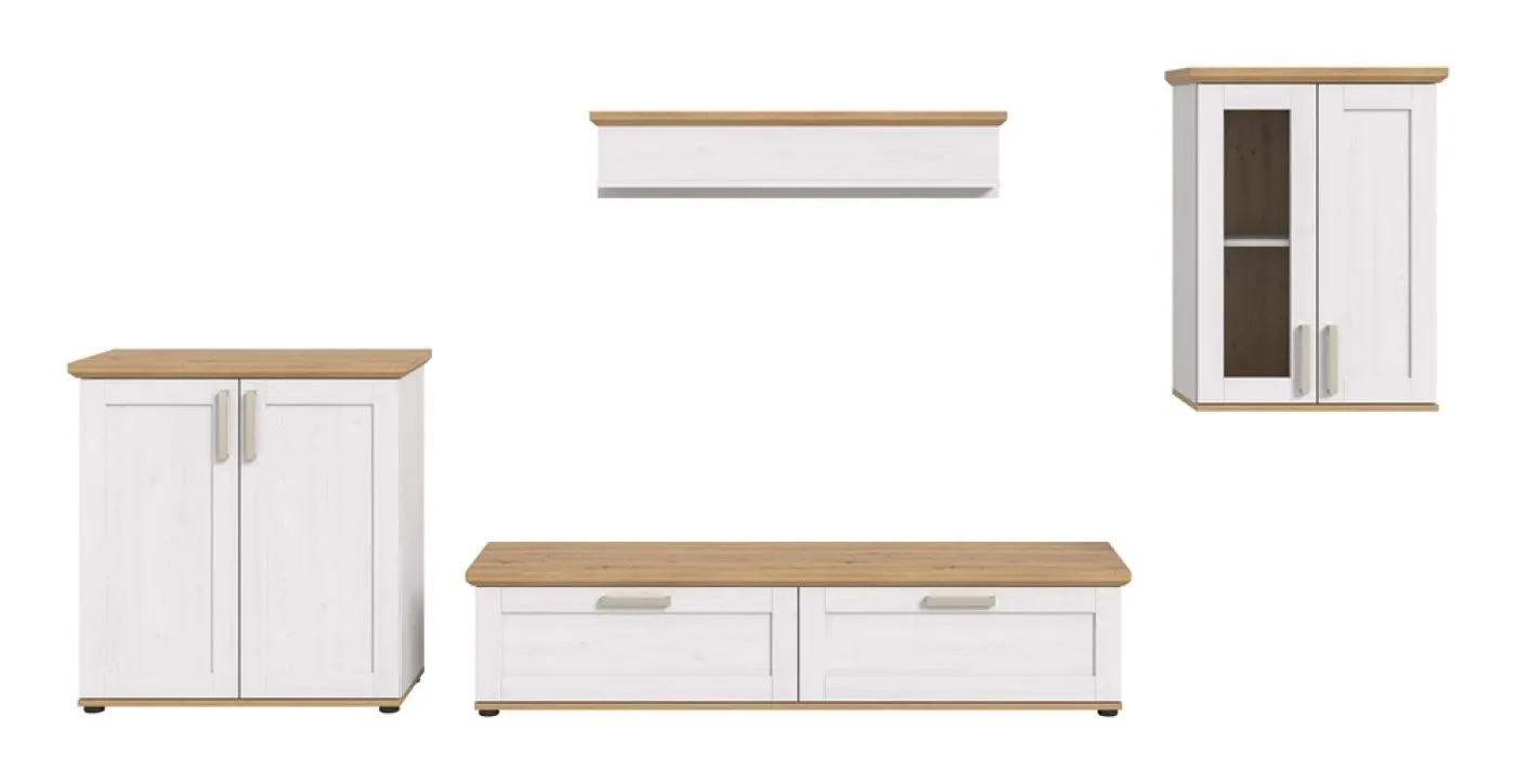 Wohnwand Wohnkombination Verona 3 | 4-teilig | Sibiu Lärche