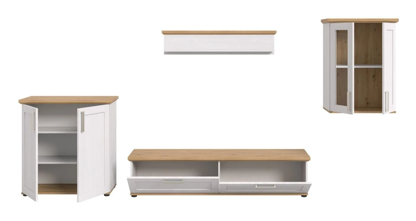Wohnwand Wohnkombination Verona 3 | 4-teilig | Sibiu Lärche