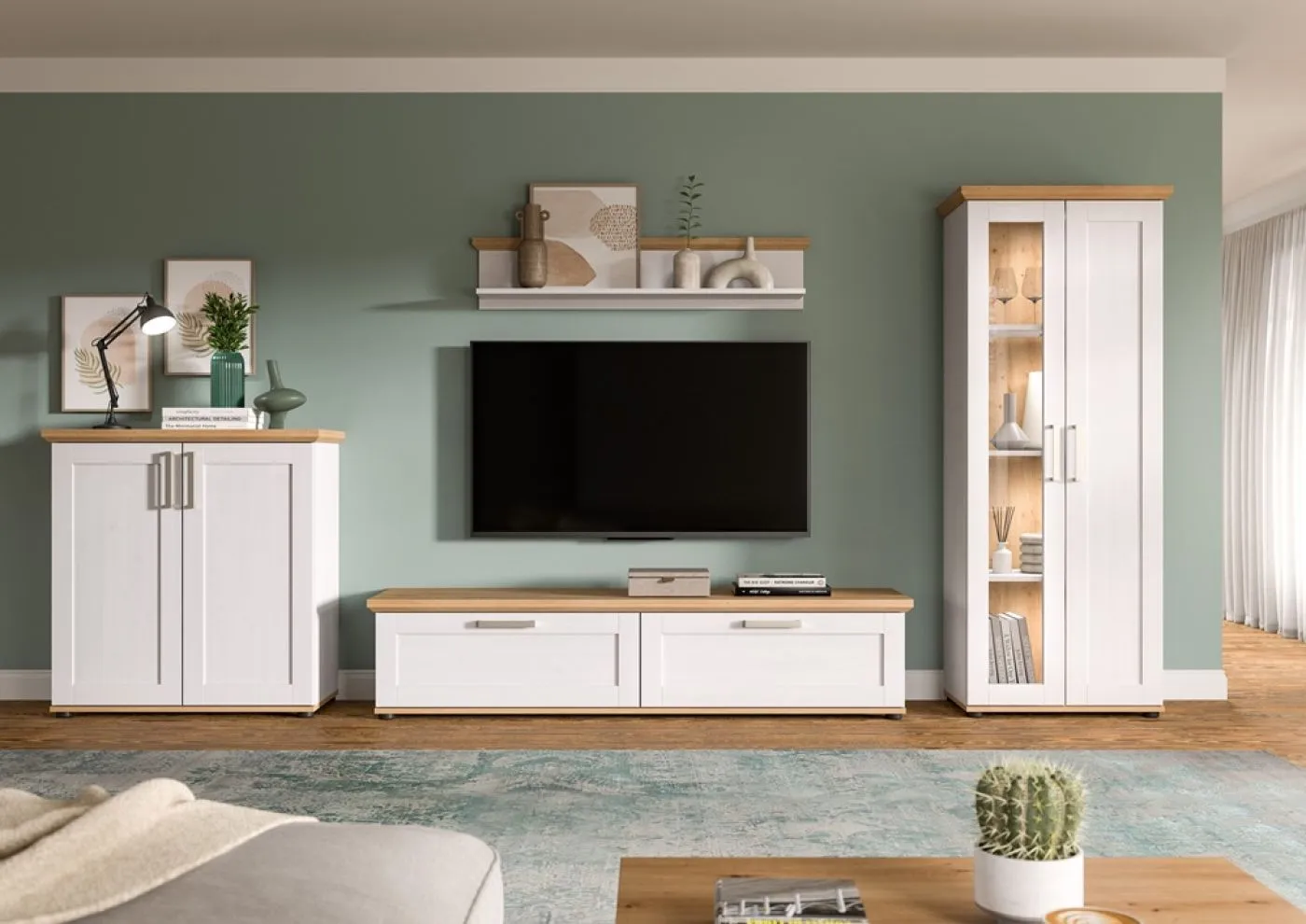 Wohnwand Wohnkombination Verona | 4-teilig | Sibiu Lärche