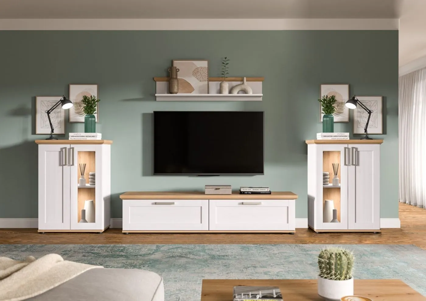 Wohnwand Wohnkombination Verona 5 | 4-teilig | Sibiu Lärche