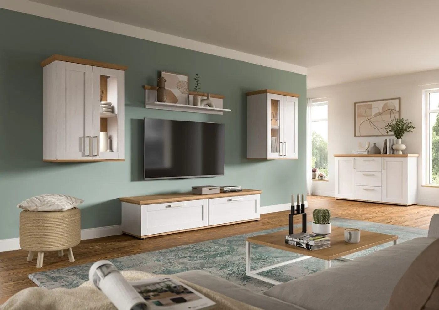 Wohnwand Wohnkombination Verona 5 | 4-teilig | Sibiu Lärche