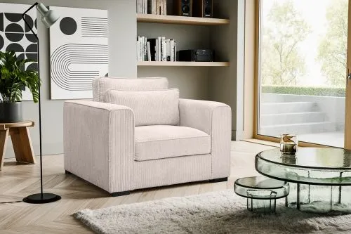 1-Sitzer Polstersofa Almera | 120cm | Cordstoff | grau-beige