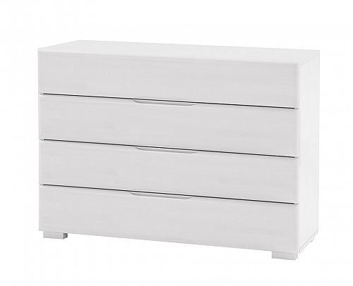 Kommode Dahlia | mit 4 Schubkästen | Buche massiv | weiß lackiert