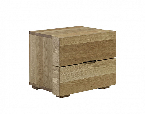 Nachttisch Lotus | mit 2 Schubkästen | Wildeiche massiv | honig geölt