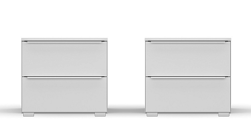 Nachttisch Set Monostar | 2-teilig | mit Schubkästen | Alpinweiß | verschiedene Größen