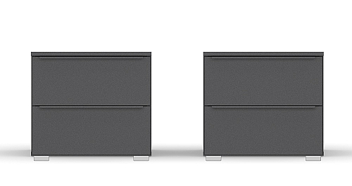 Nachttisch Set Monostar | 2-teilig | mit Schubkästen | grau metallic | verschiedene Größen
