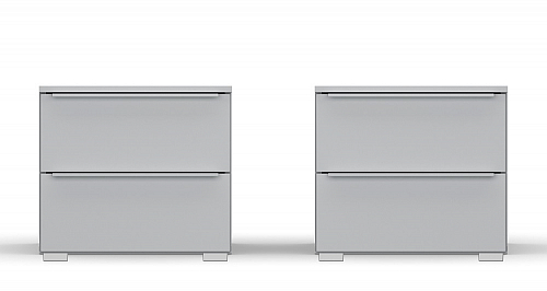 Nachttisch Set Monostar | 2-teilig | mit Schubkästen | seidengrau | verschiedene Größen