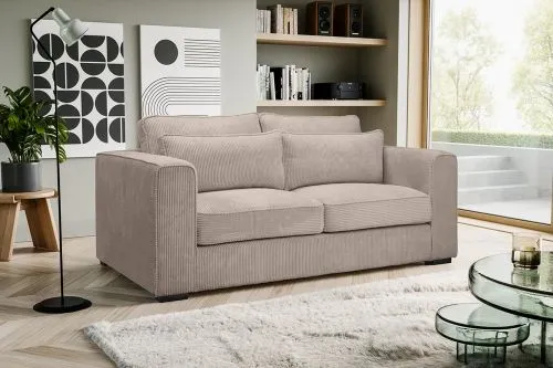 2,5-Sitzer Polstersofa Almera | 200cm | Cordstoff | beige-braun