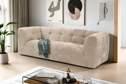 2,5-Sitzer Polstersofa Tenso | 217cm | Strukturstoff | beige