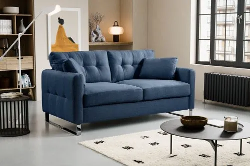 2-Sitzer Polstersofa Hera | 175cm | Flachgewebe | dunkelblau