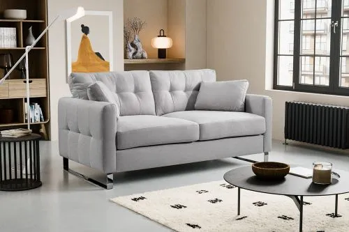 2-Sitzer Polstersofa Hera | 175cm | Flachgewebe | hellgrau