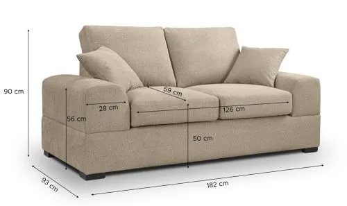 2-Sitzer Polstersofa Veda | 182cm | Strukturstoff | beige