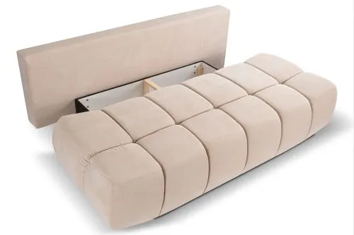 2-Sitzer Schlafsofa Lauder mit Bettkasten | 207cm | Cord | beige
