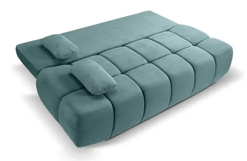 2-Sitzer Schlafsofa Lauder mit Bettkasten | 207cm | Cord | mint-blau