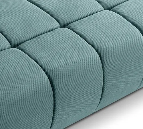 2-Sitzer Schlafsofa Lauder mit Bettkasten | 207cm | Cord | mint-blau