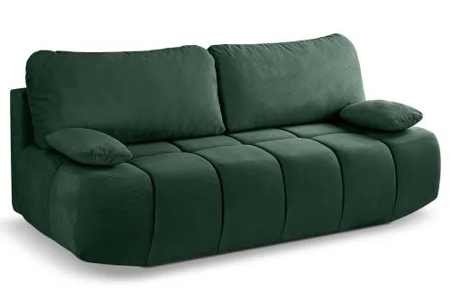 2-Sitzer Schlafsofa Lauder mit Bettkasten | 207cm | Cord | smaragdgrün