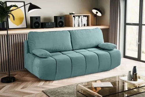 2-Sitzer Schlafsofa Lauder mit Bettkasten | 207cm | Cord | smaragdgrün