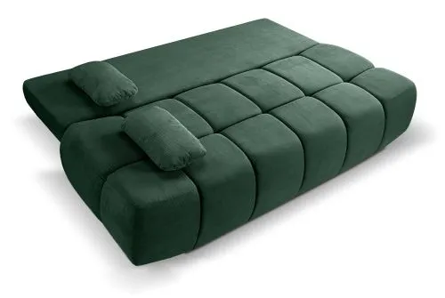 2-Sitzer Schlafsofa Lauder mit Bettkasten | 207cm | Cord | smaragdgrün